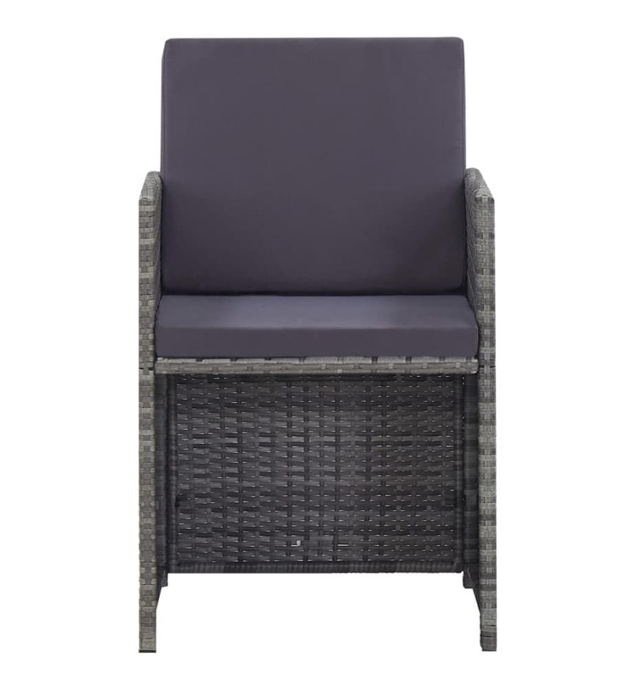 Ensemble à manger d'extérieur 5pcs Rotin bois acacia Anthracite