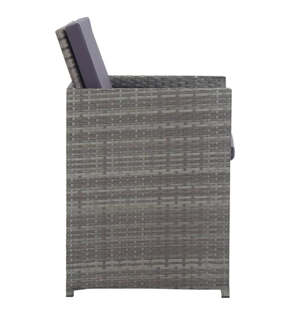 Ensemble à manger d'extérieur 5pcs Rotin bois acacia Anthracite