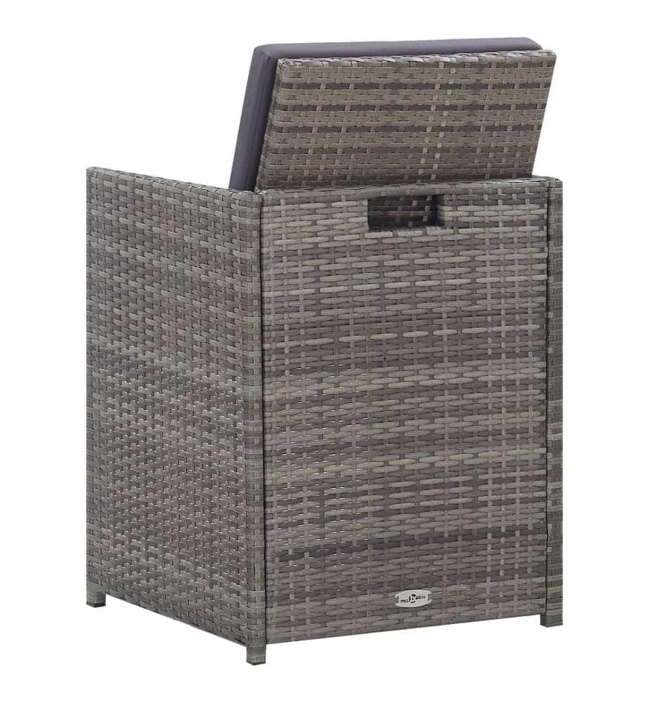 Ensemble à manger d'extérieur 5pcs Rotin bois acacia Anthracite
