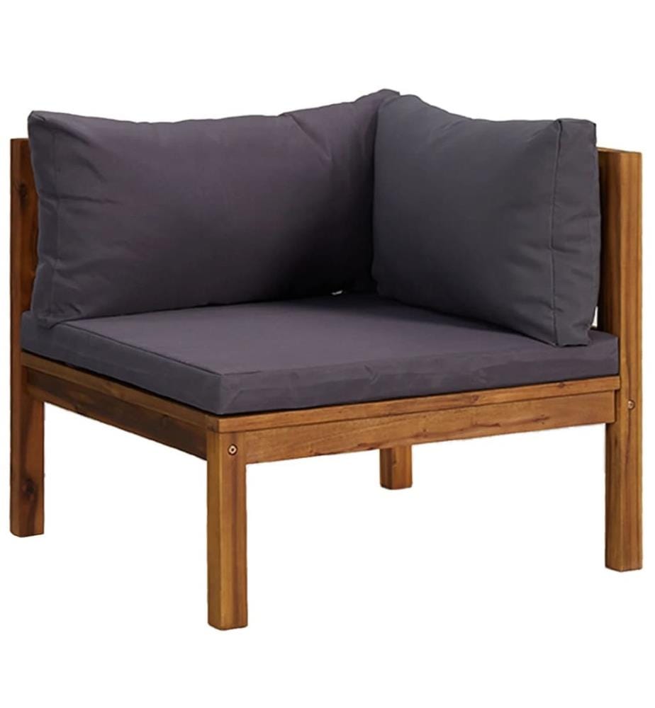 Canapé de jardin à 4 places avec coussin Bois d'acacia massif
