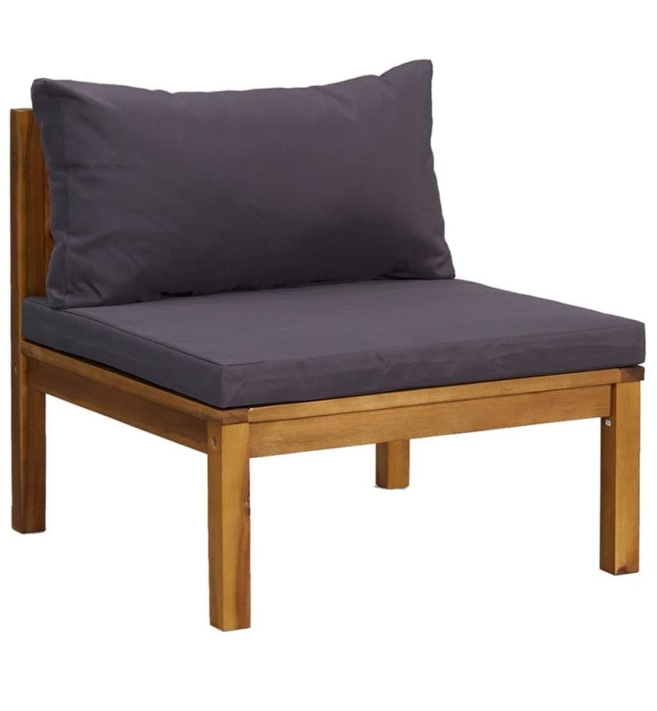 Canapé de jardin à 4 places avec coussin Bois d'acacia massif