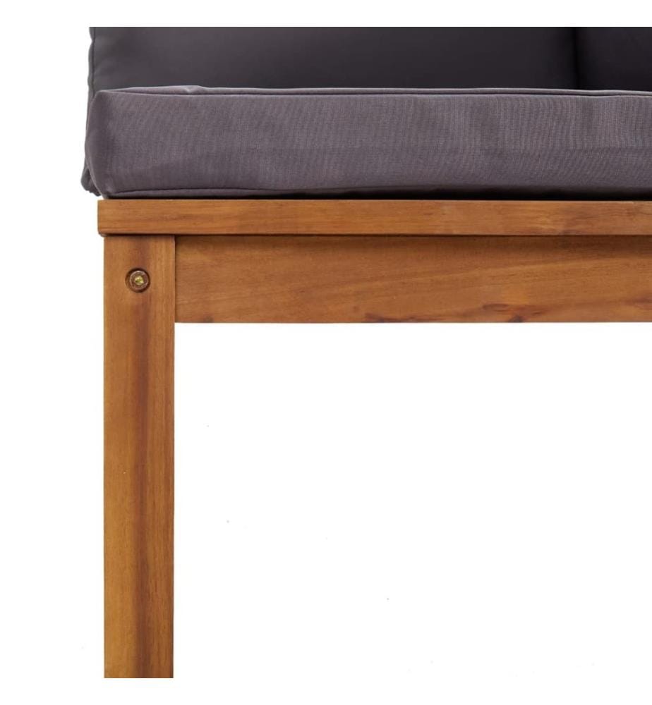 Canapé de jardin à 4 places avec coussin Bois d'acacia massif