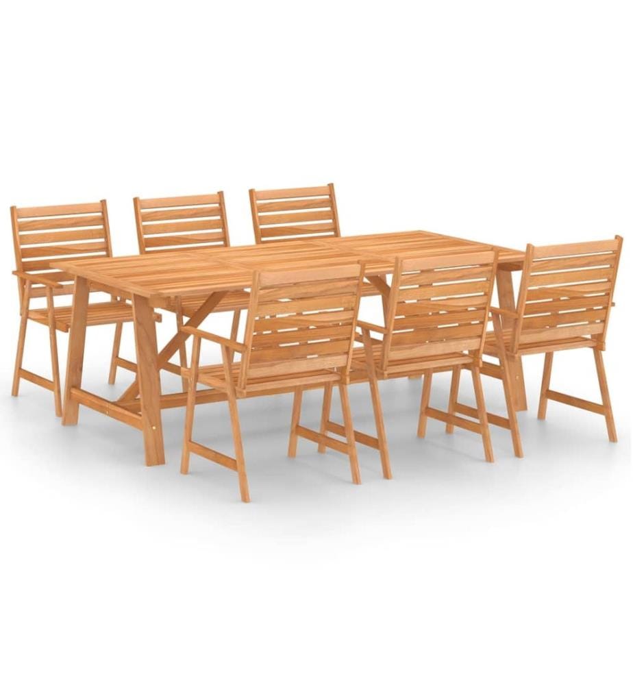 Ensemble à manger de jardin 7 pcs Bois d'acacia solide