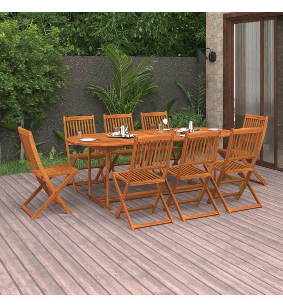 Ensemble à manger de jardin 9 pcs 220x90x75 cm bois d'acacia