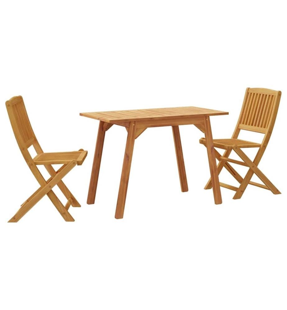 Ensemble de balcon 3 pcs Bois d'acacia solide