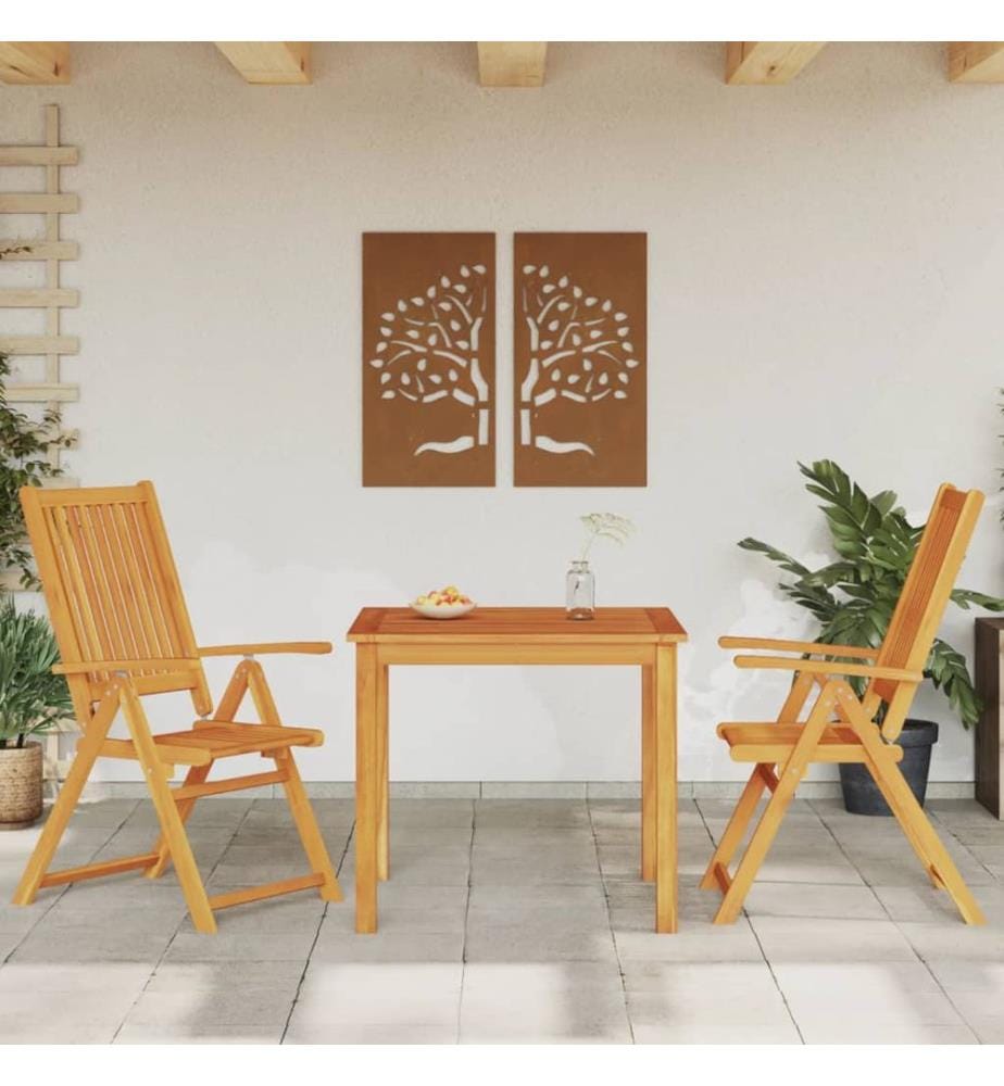Ensemble à manger de jardin 3 pcs 85x85x74 cm Bois d'acacia solide