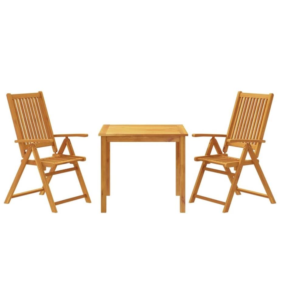 Ensemble à manger de jardin 3 pcs 85x85x74 cm Bois d'acacia solide