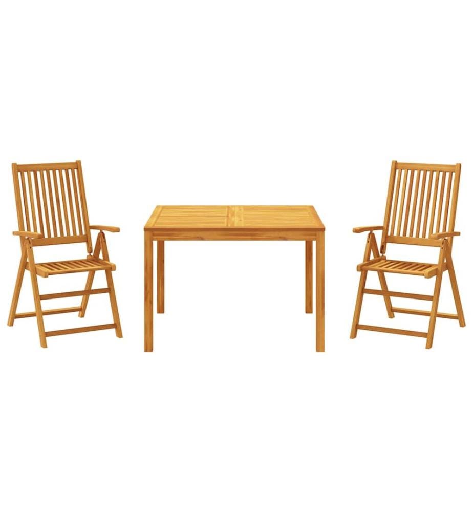 Ensemble à manger de jardin 3 pcs Bois d'acacia solide
