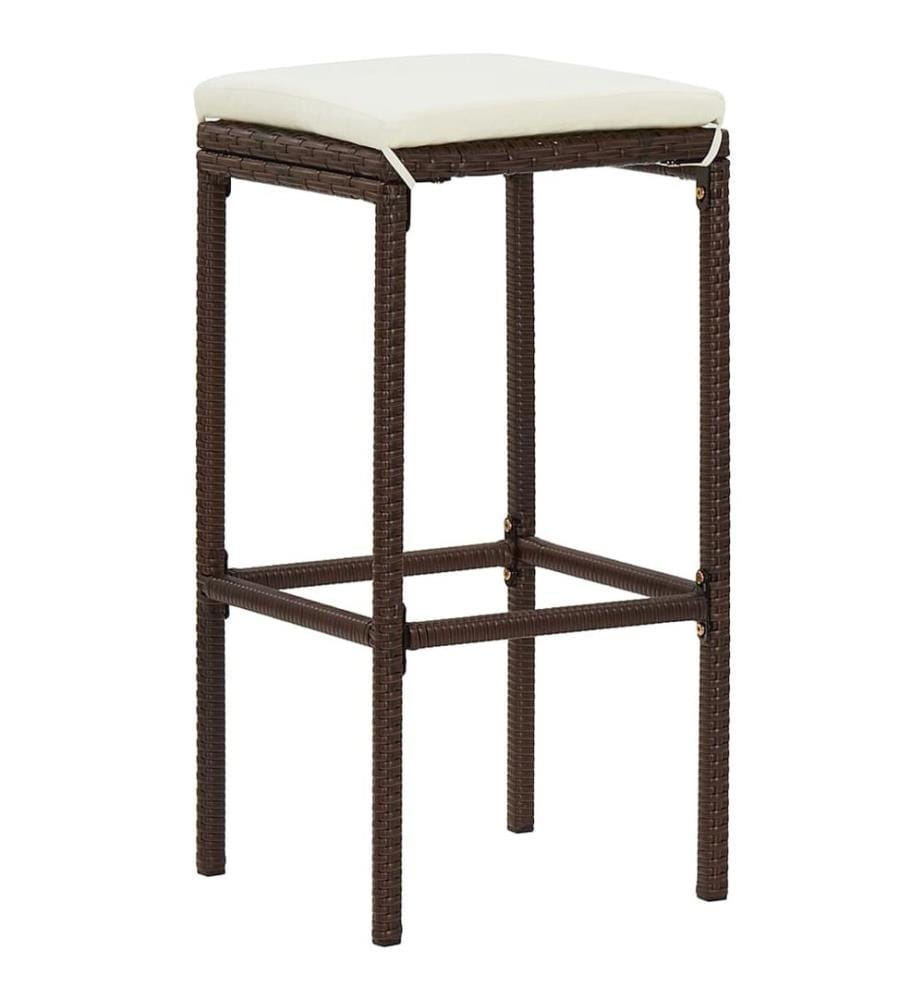 5-tlg. Gartenbar-Set Braun Massivholz Akazie und Poly Rattan