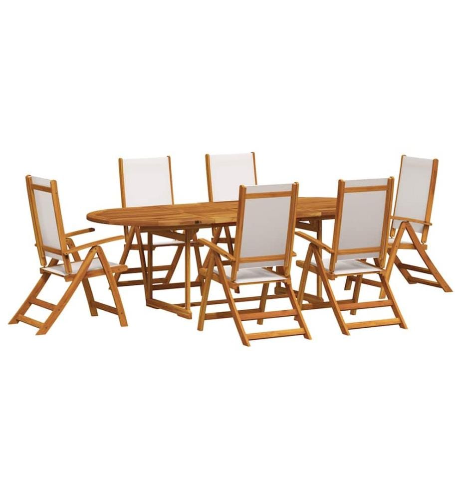 Ensemble à manger de jardin 9pcs bois d'acacia solide textilène
