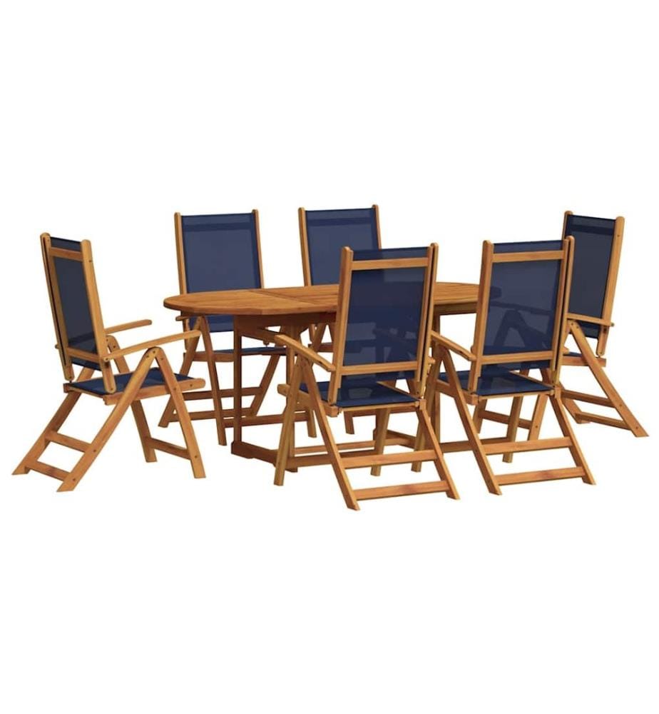 Ensemble à Manger de jardin 7pcs bois d'acacia solide textilène