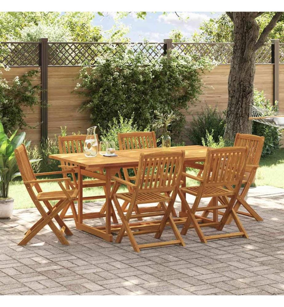 Ensemble à manger de jardin 7 pcs bois massif d'acacia