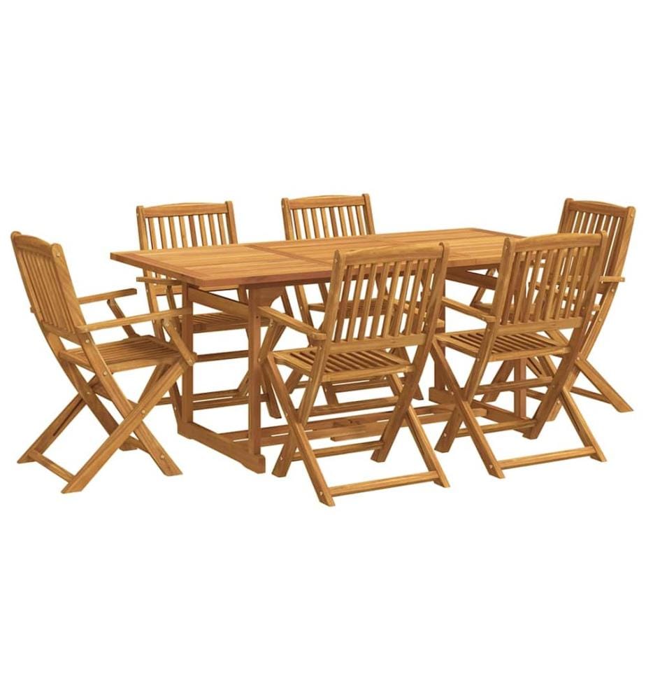 Ensemble à manger de jardin 7 pcs bois massif d'acacia