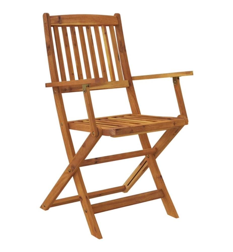 Ensemble à manger d'extérieur pliable 7pcs Bois d'acacia solide