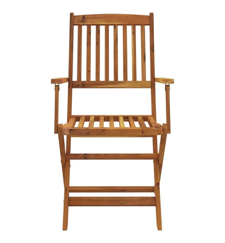 Ensemble à manger d'extérieur pliable 7pcs Bois d'acacia solide