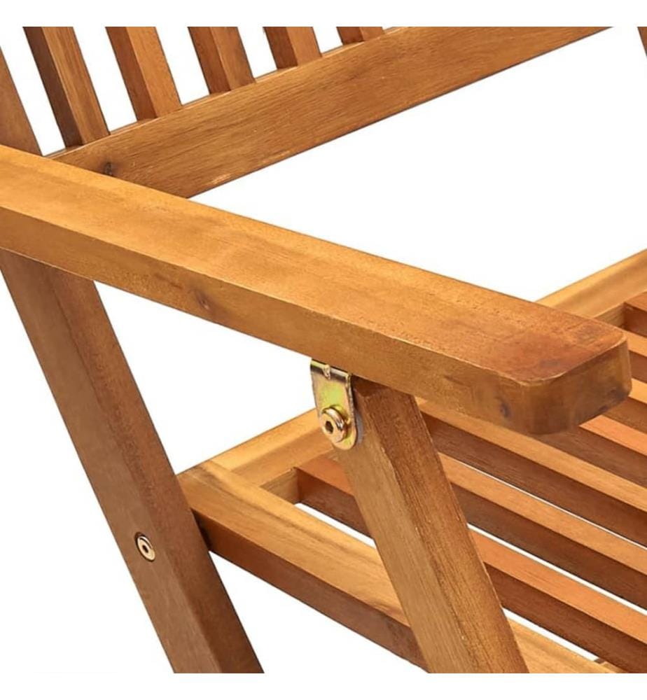 Ensemble à manger d'extérieur pliable 7pcs Bois d'acacia solide