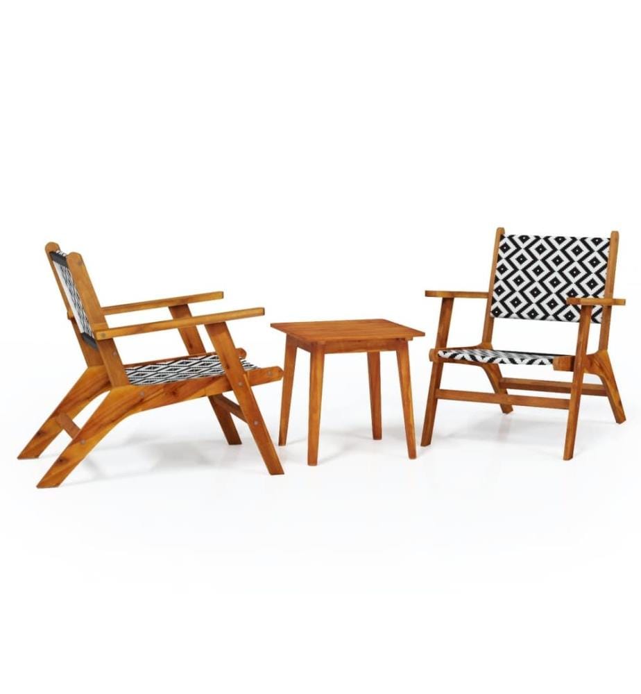 3-tlg. Bistro-Set Massivholz Akazie