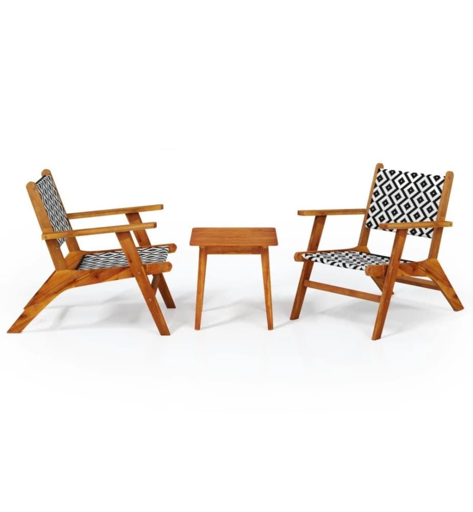 3-tlg. Bistro-Set Massivholz Akazie