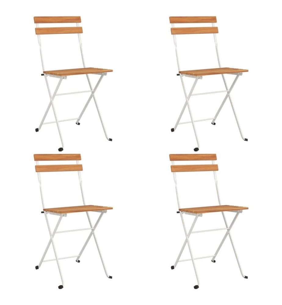 Ensemble de bistro pliable 5 pcs Bois d'acacia solide et acier