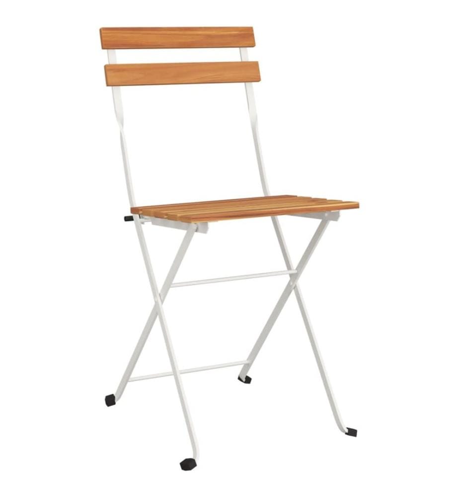 Ensemble de bistro pliable 5 pcs Bois d'acacia solide et acier