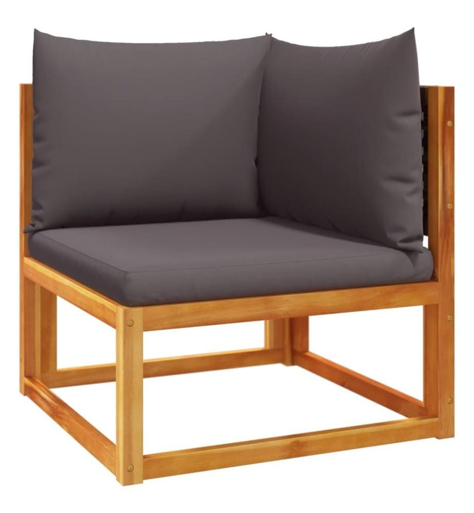 Ensemble de canapés de jardin 6 pièces avec coussins en bois d'acacia et rotin