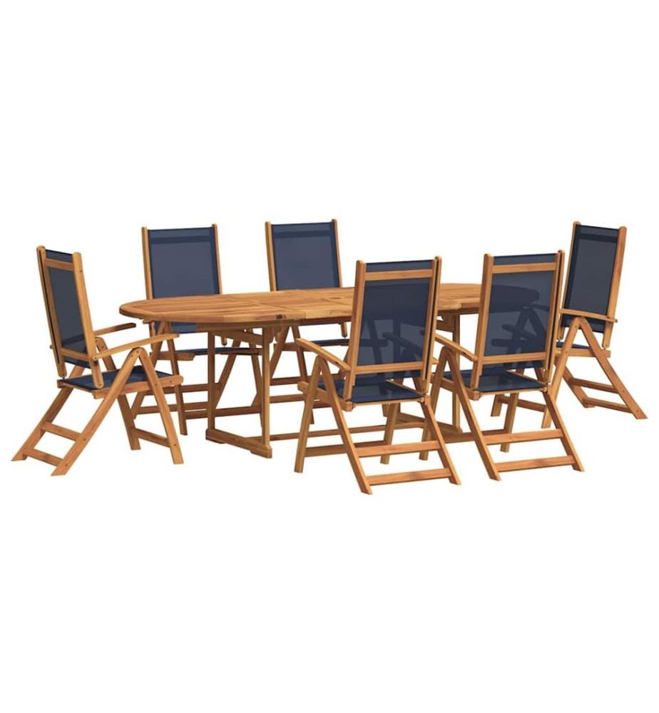 Ensemble à Manger de jardin 7pcs bois d'acacia solide textilène