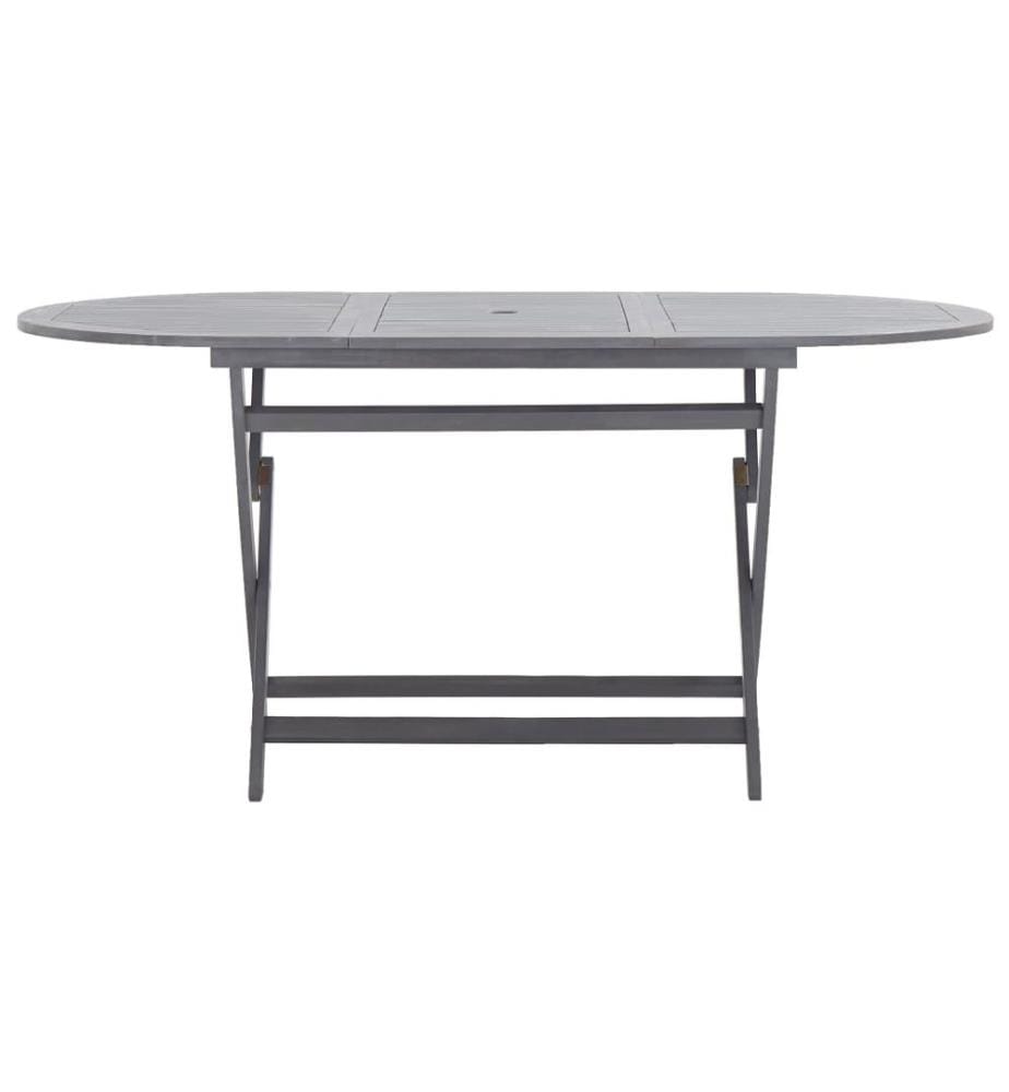 Ensemble à manger de jardin 7 pcs Bois d'acacia massif Gris