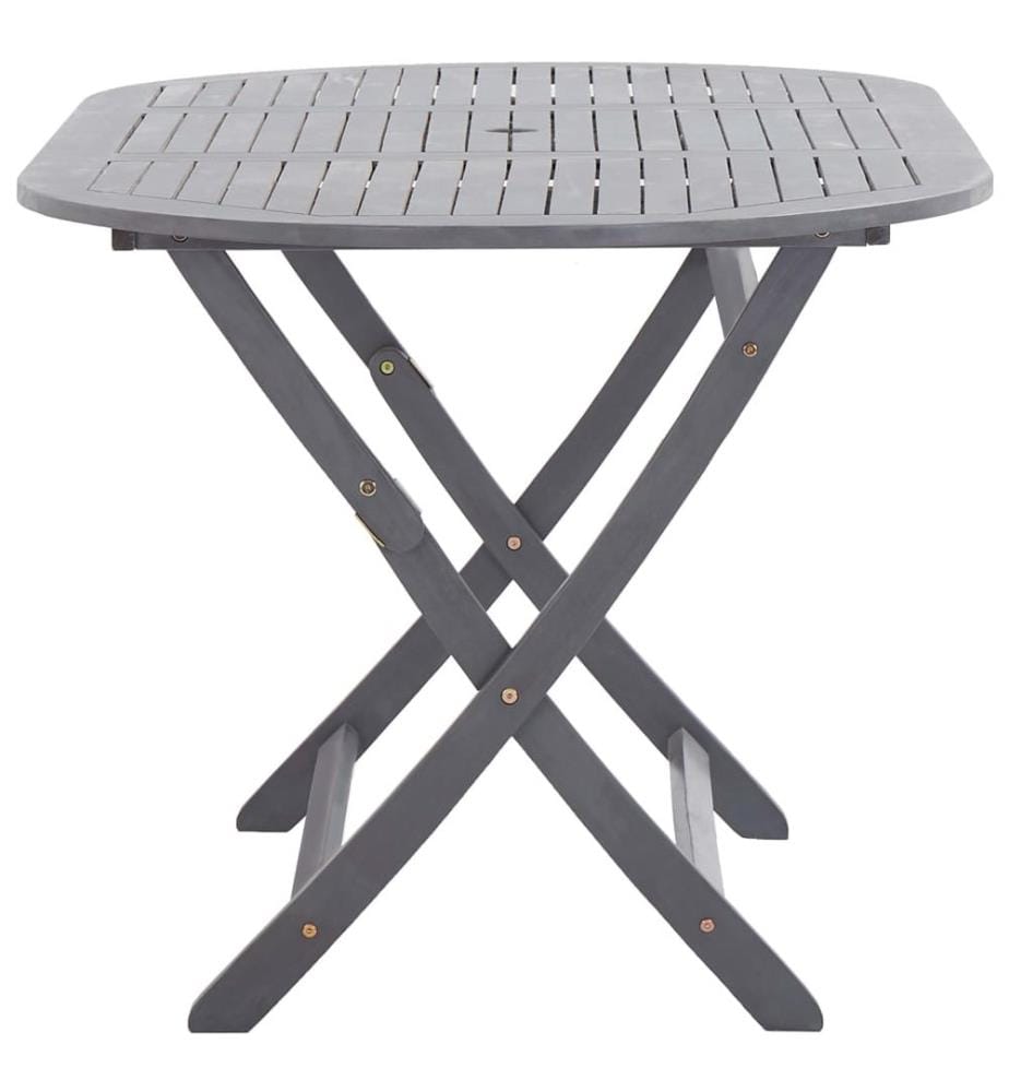 Ensemble à manger de jardin 7 pcs Bois d'acacia massif Gris
