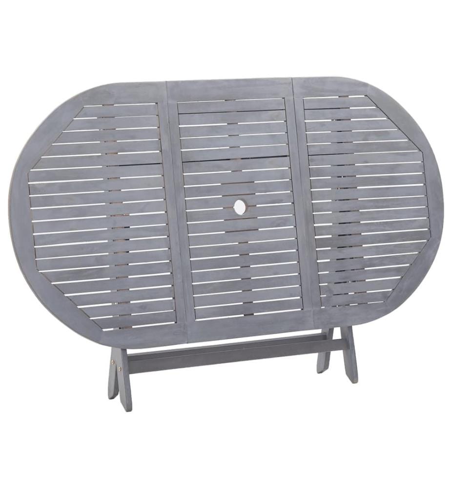 Ensemble à manger de jardin 7 pcs Bois d'acacia massif Gris