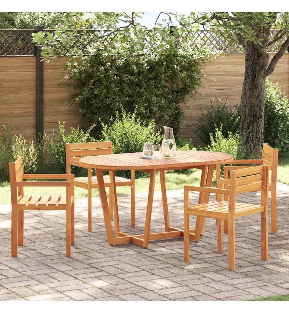 Ensemble de salle à manger de jardin 5 pcs en bois massif d'acacia