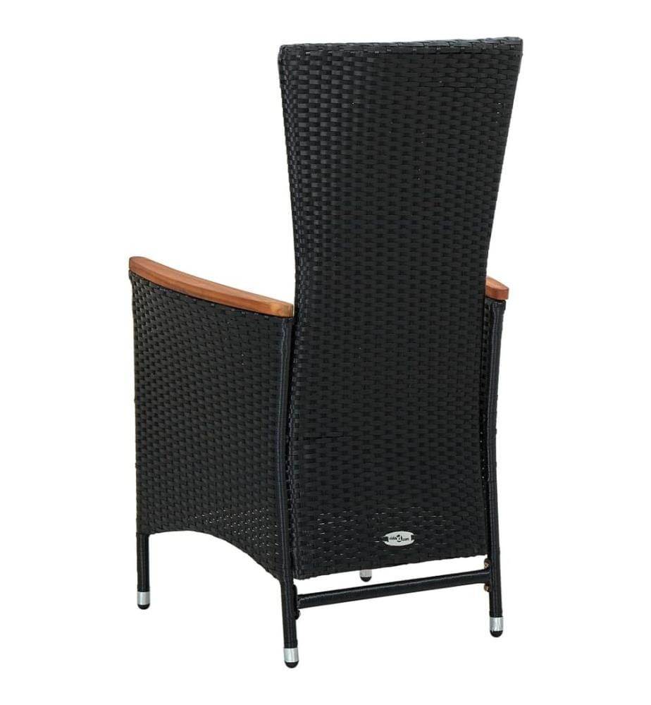 Meuble à dîner d'extérieur 9 pcs Résine tressée et acacia Noir