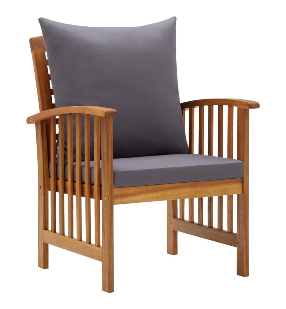 5-tlg. Garten-Lounge-Set mit Auflagen Massivholz Akazie