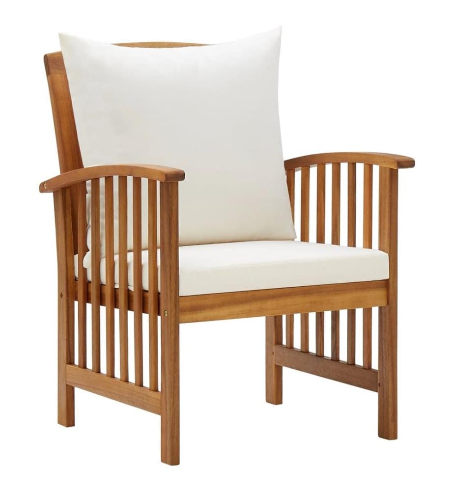 5-tlg. Garten-Lounge-Set mit Auflagen Massivholz Akazie