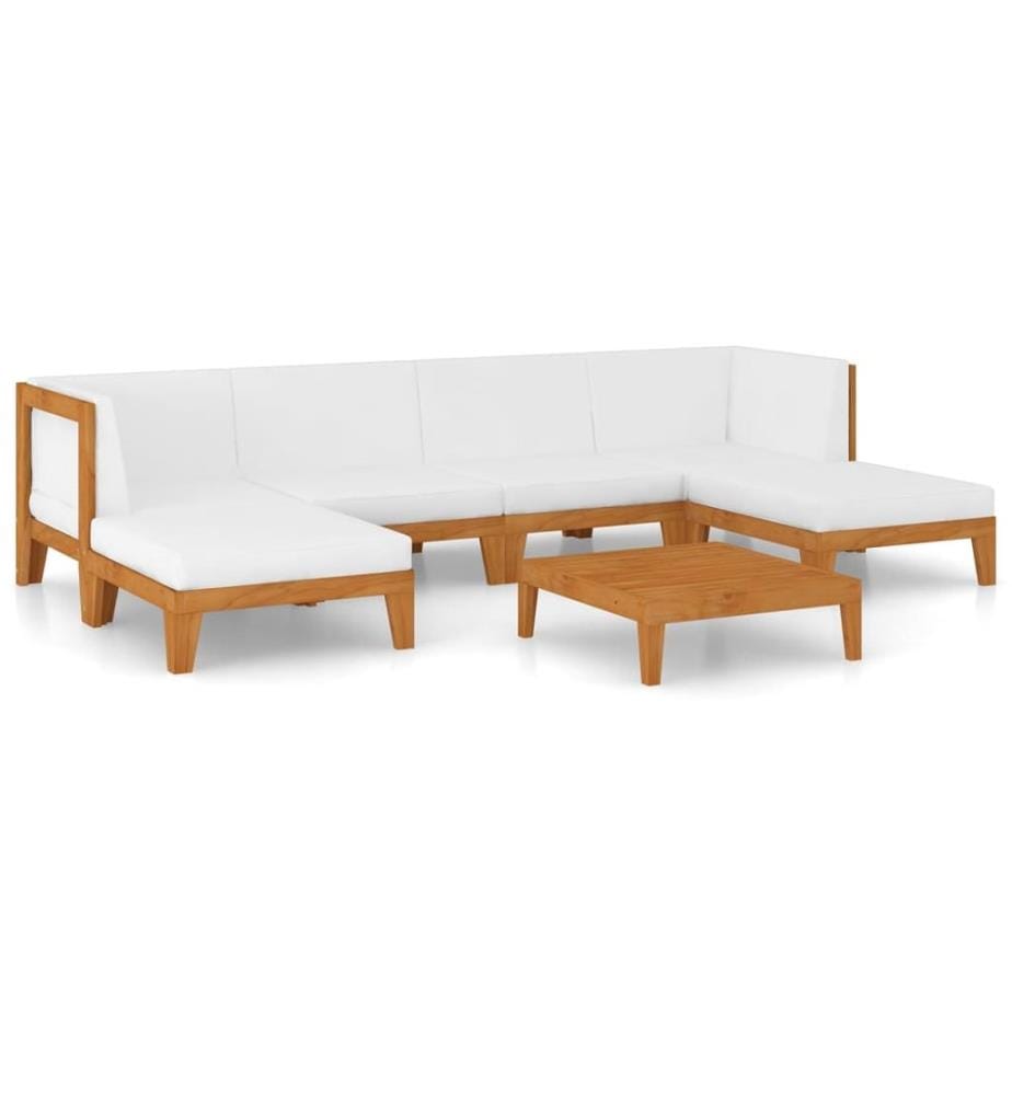 7-tlg. Garten-Lounge-Set mit Kissen Massivholz Akazie