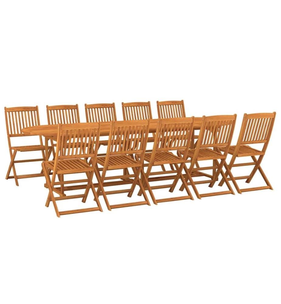 Ensemble à manger de jardin 11 pcs 280x90x75 cm bois d'acacia