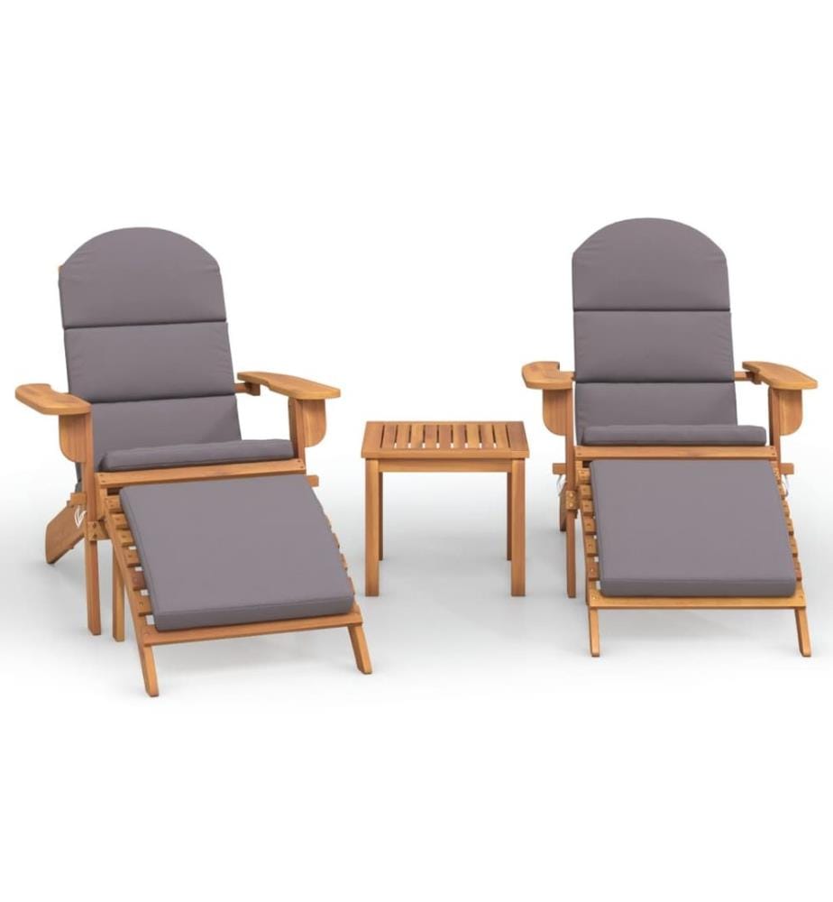 3-tlg. Garten-Lounge-Set Adirondack Massivholz Akazie