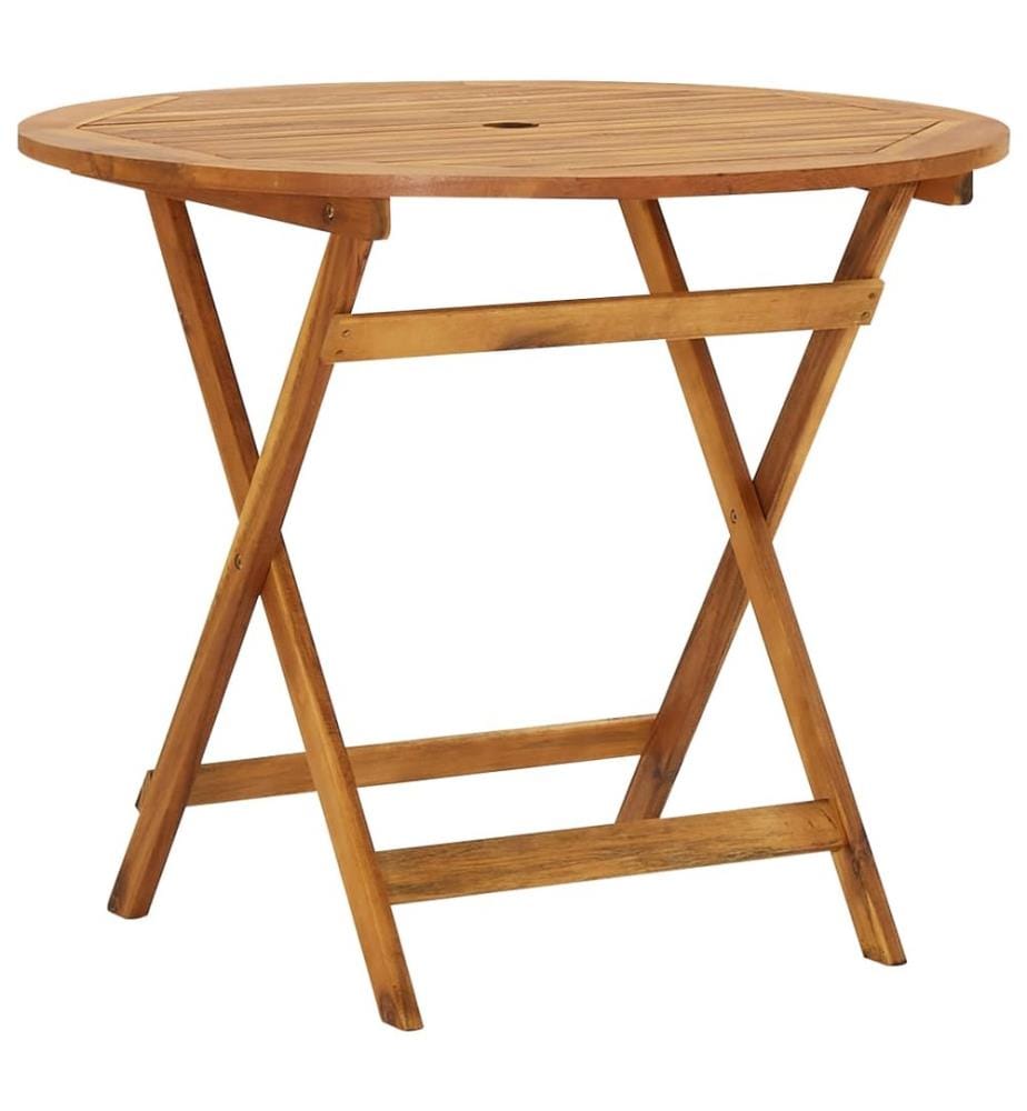 Ensemble à manger d'extérieur pliable 5pcs Bois d'acacia solide