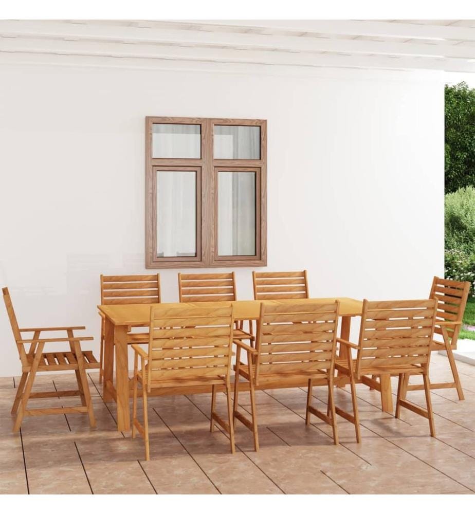 9-tlg. Garten-Essgruppe Massivholz Akazie