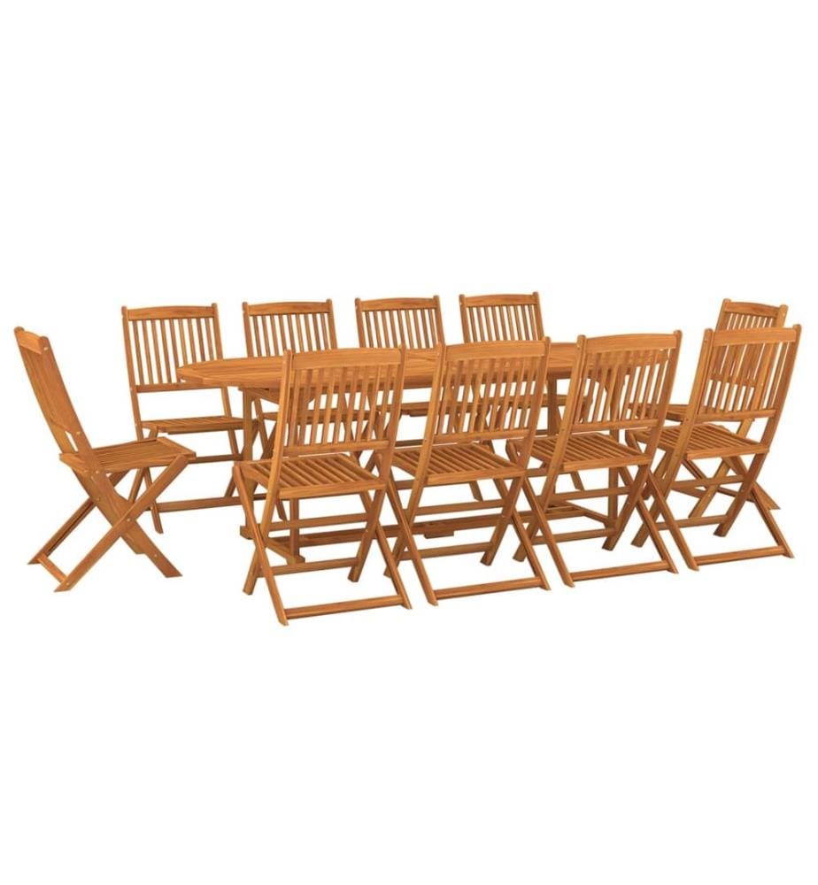 Ensemble à manger de jardin 11 pcs 220x90x75 cm bois d'acacia