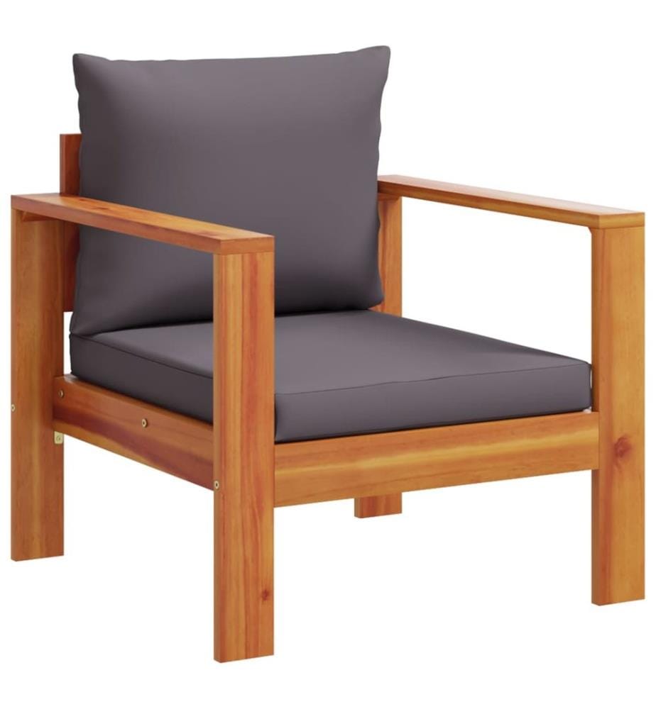 Salon de jardin avec coussins 5 pcs Bois d'acacia solide