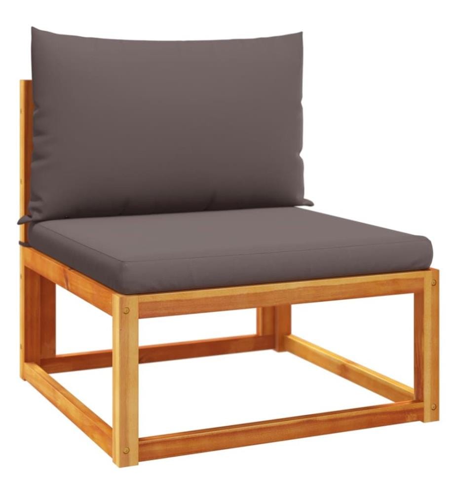 8-tlg. Gartensofa-Set mit Kissen Holz Akazie & Rattan