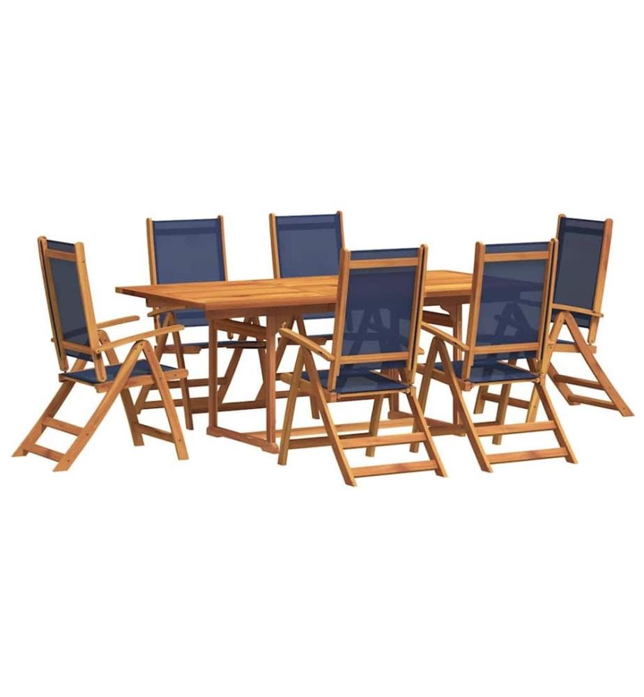 Ensemble à Manger de jardin 7pcs bois d'acacia solide textilène