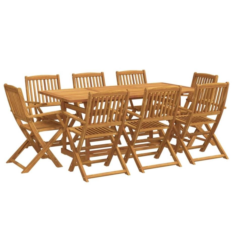 Ensemble à manger de jardin 9 pcs bois massif d'acacia
