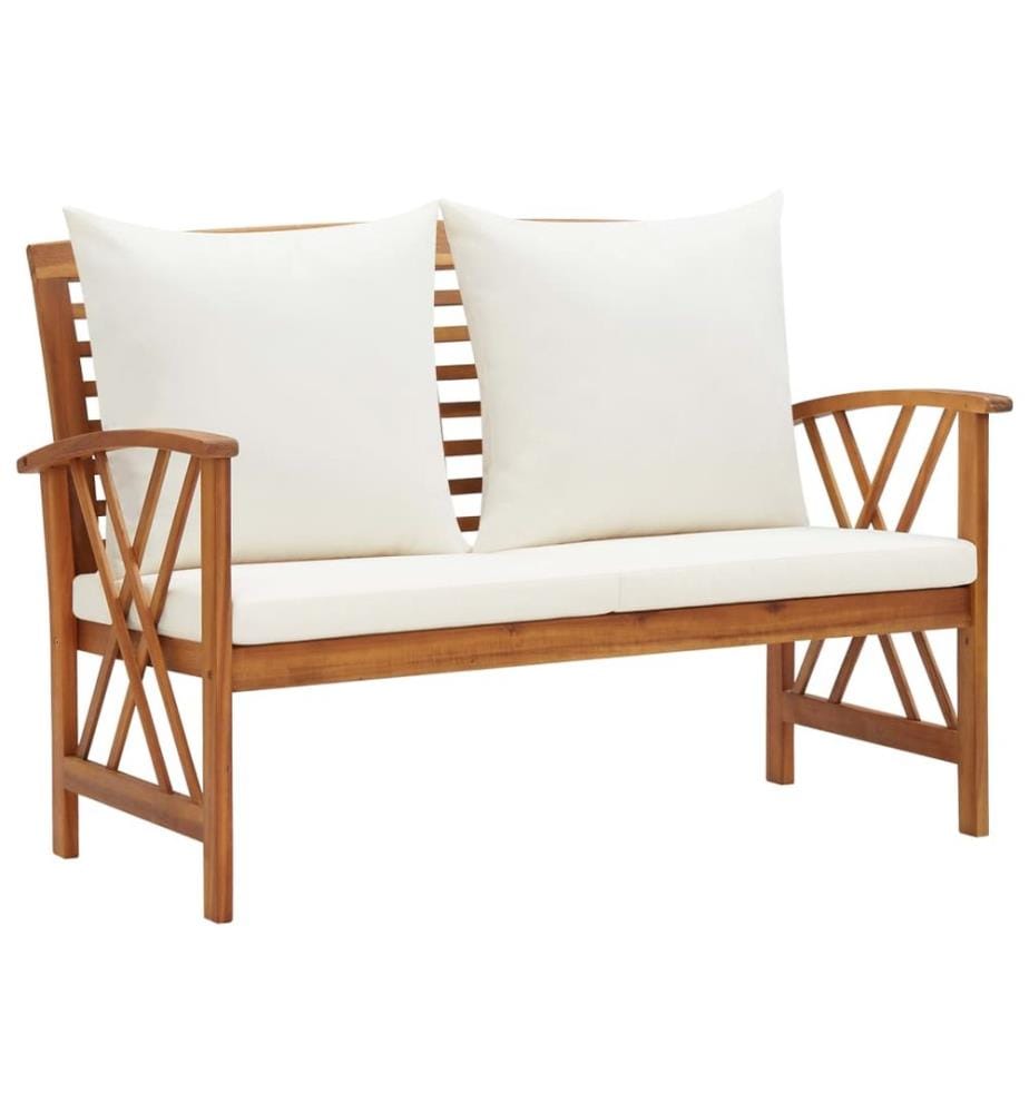 2-tlg. Garten-Lounge-Set mit Auflagen Massivholz Akazie