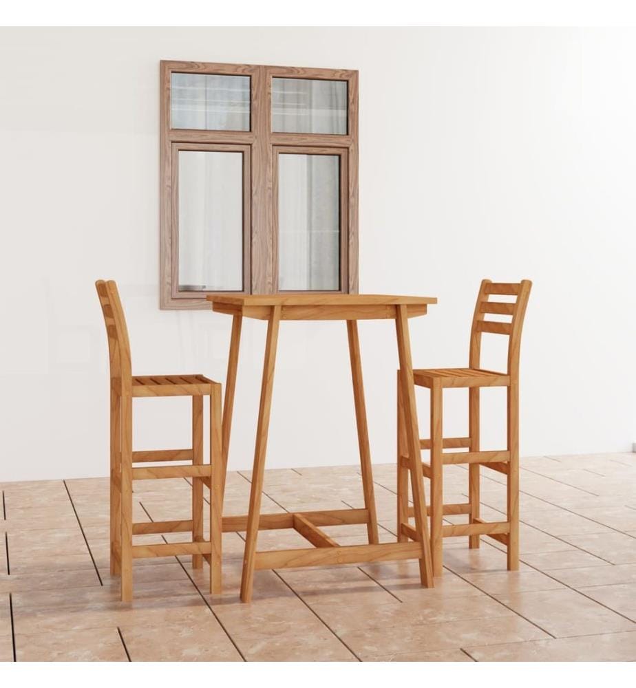 Ensemble de bar d'extérieur 3 pcs Bois d'acacia massif