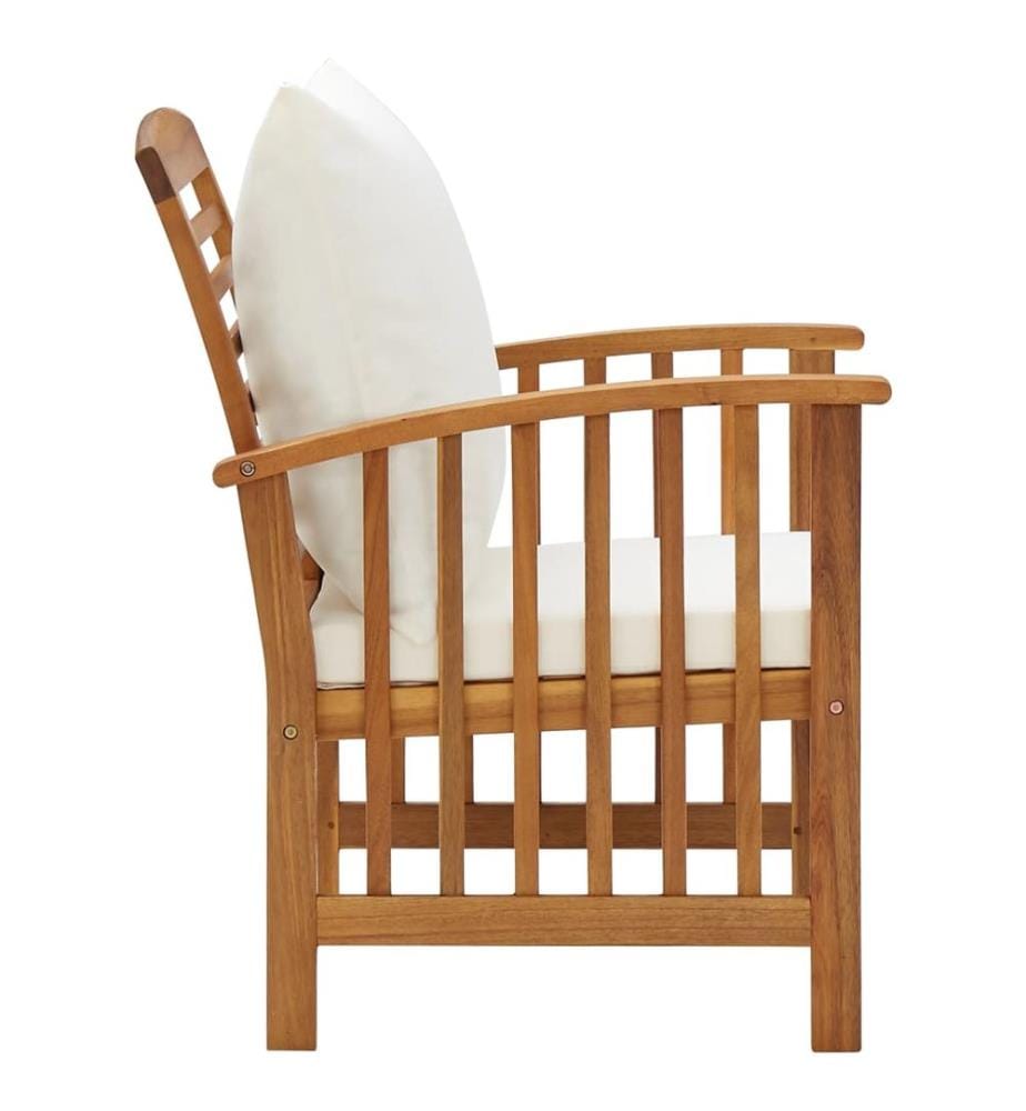 5-tlg. Garten-Lounge-Set mit Auflagen Massivholz Akazie
