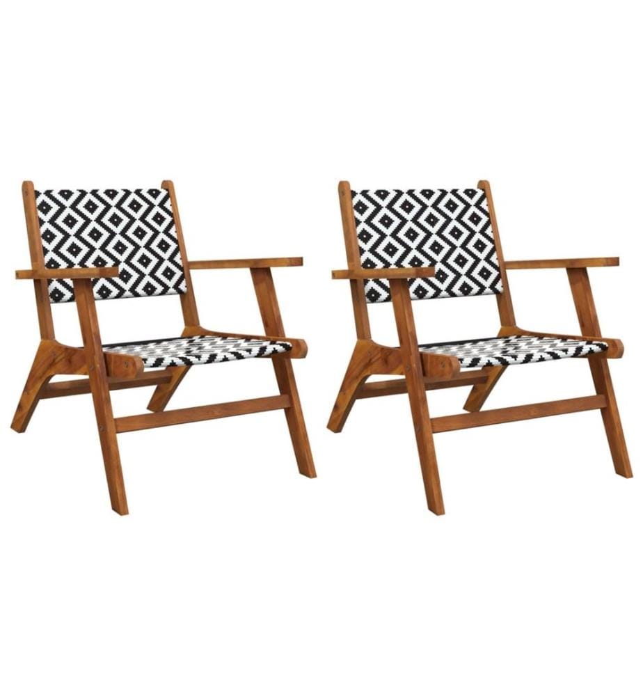 Chaises de jardin lot de 2 Bois d'acacia massif