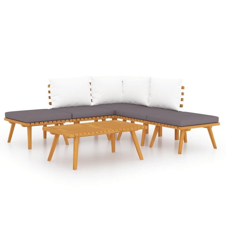 Salon de jardin 6 pcs bois d'acacia solide