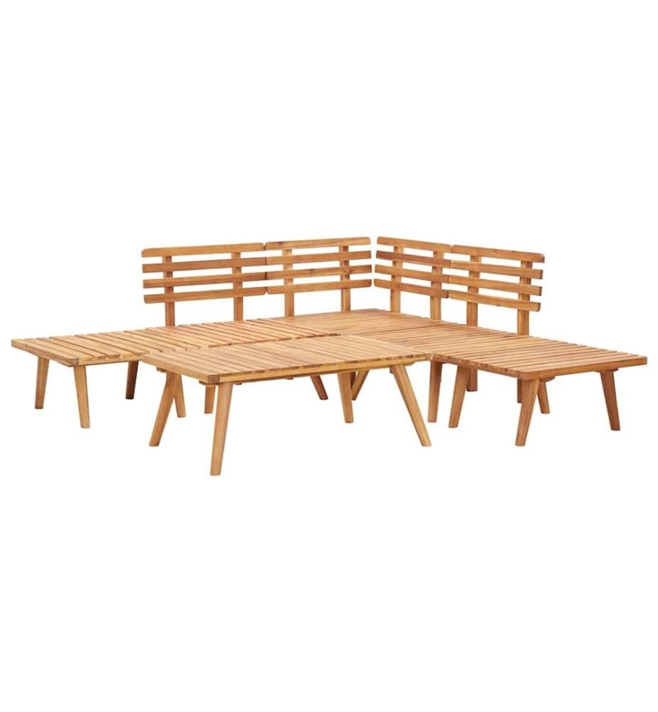 Salon de jardin 6 pcs bois d'acacia solide