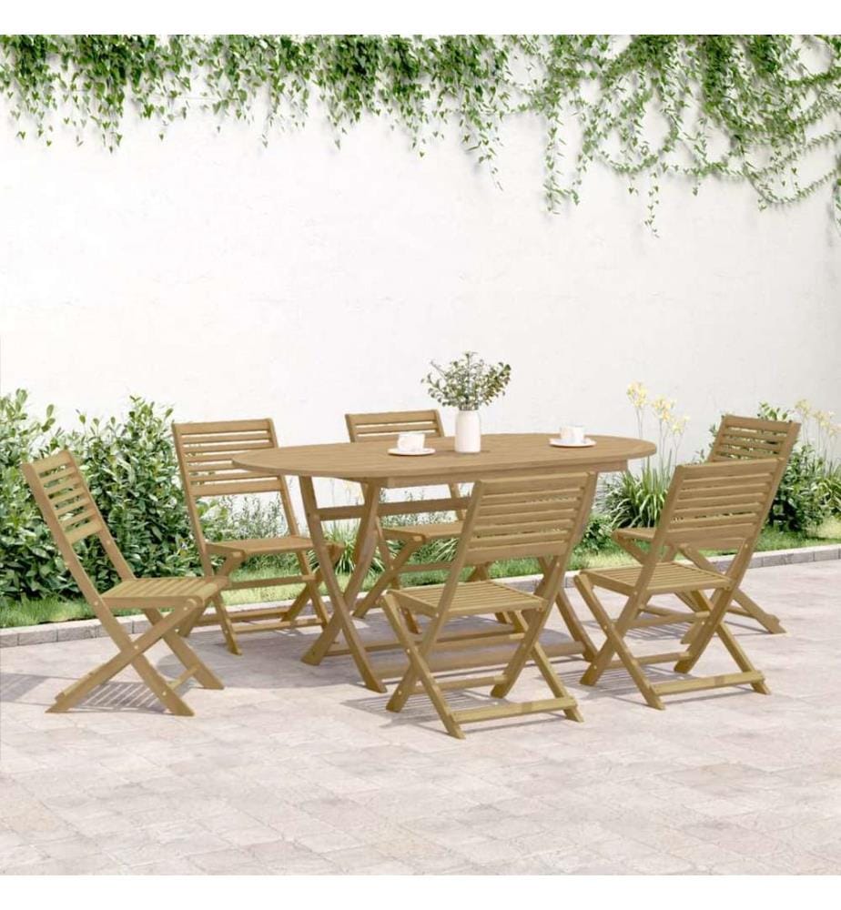 Ensemble à manger de jardin 7 pcs Bois d'acacia solide